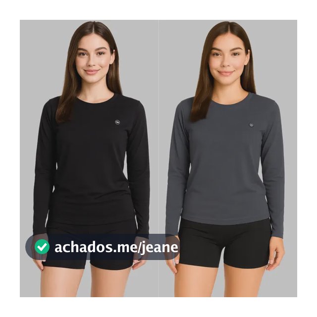 Kit 2 Camisa Feminina Térmica Segunda Pele Proteção Uv50+