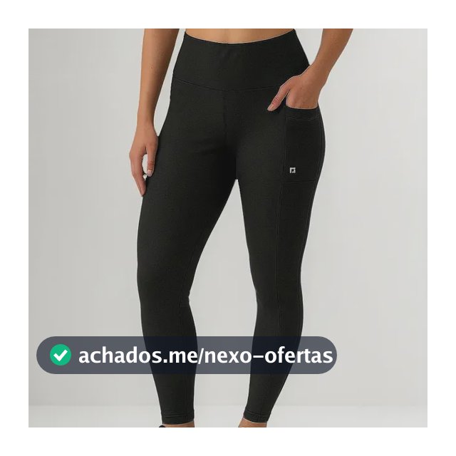 Calça Legging Ciclico Feminina Cós Alto Com Bolsos