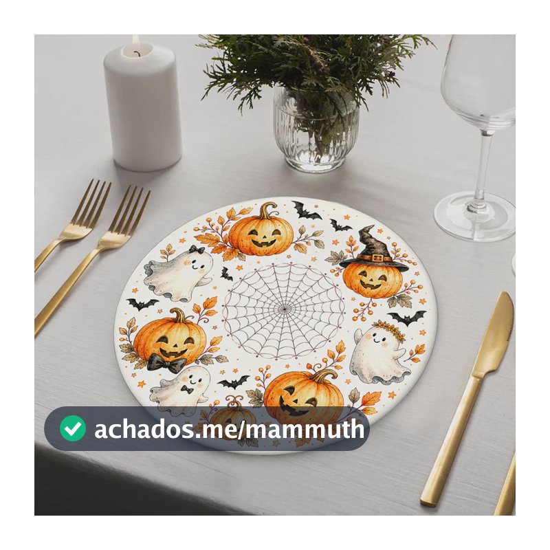 Kit 6 Capas De Sousplat Decoração Mesa Posta Halloween 35cm Halloween Kit6so-510