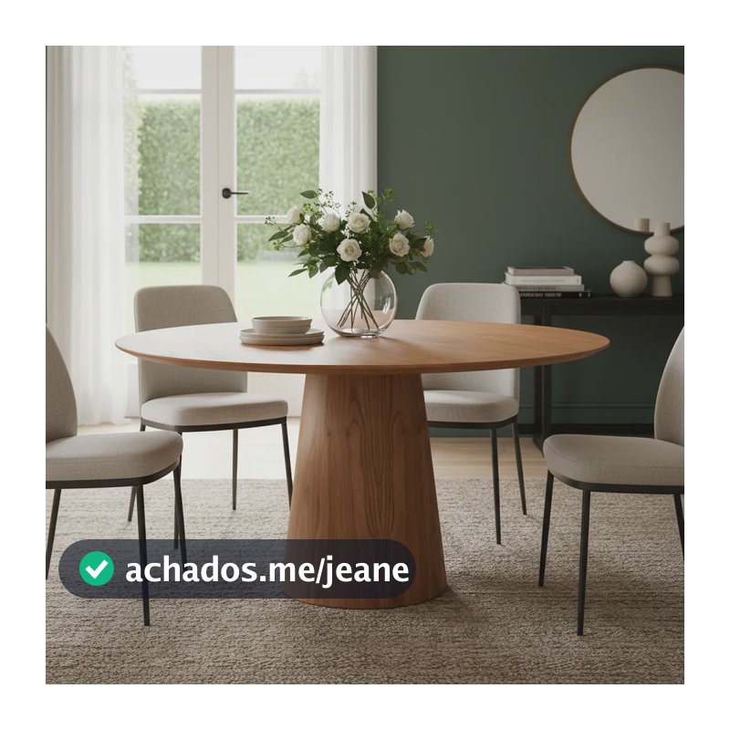 Mesa De Jantar Base Cone Em Madeira Laminada 120cm Fb Freijó Mel