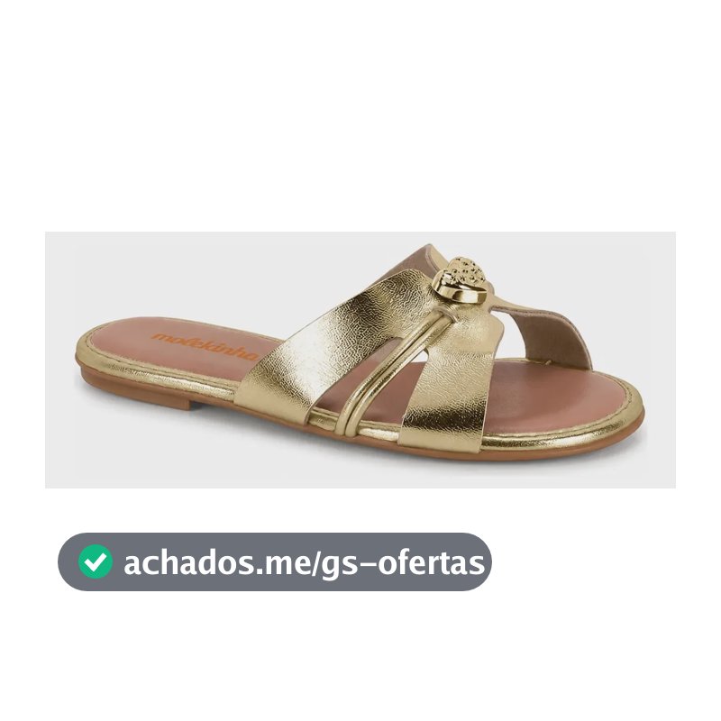 Sandália Rasteirinha Molekinha Menina Coração Metalizado Dourado 27 Br