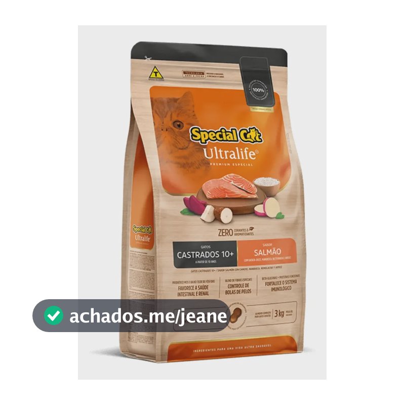 Special Cat Ultralife Castrados Sênior Sabor Salmão 3kg