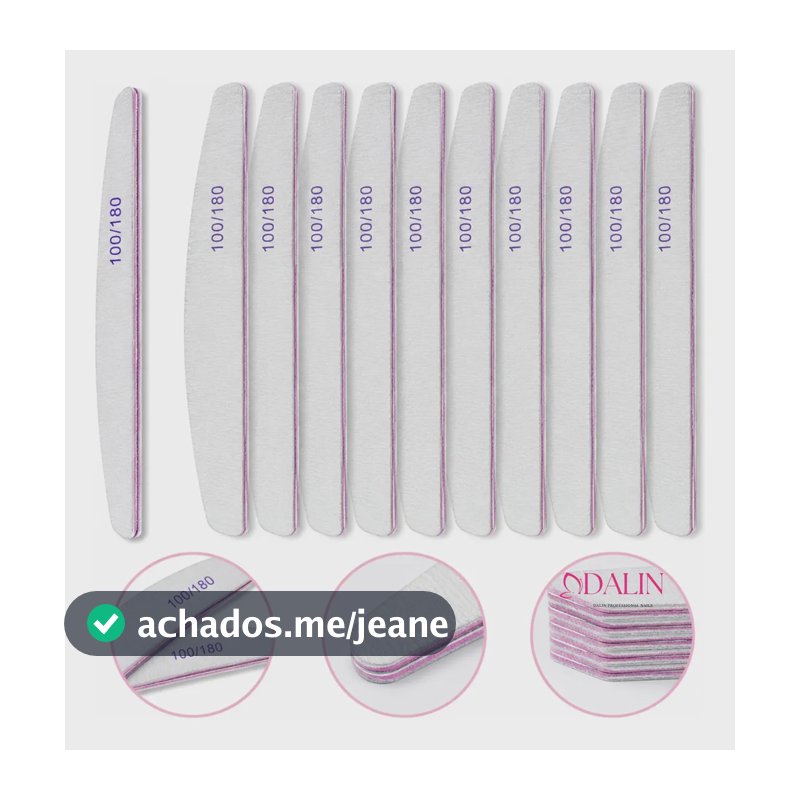Kit 10 Lixa Lavável Buffer Polir Alongamento Unha Gel 100180 Cinza