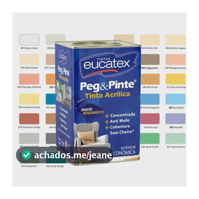Tinta Acrílica Eucatex Peg e Pinte Branca Gelo Fosca de 18 Litros