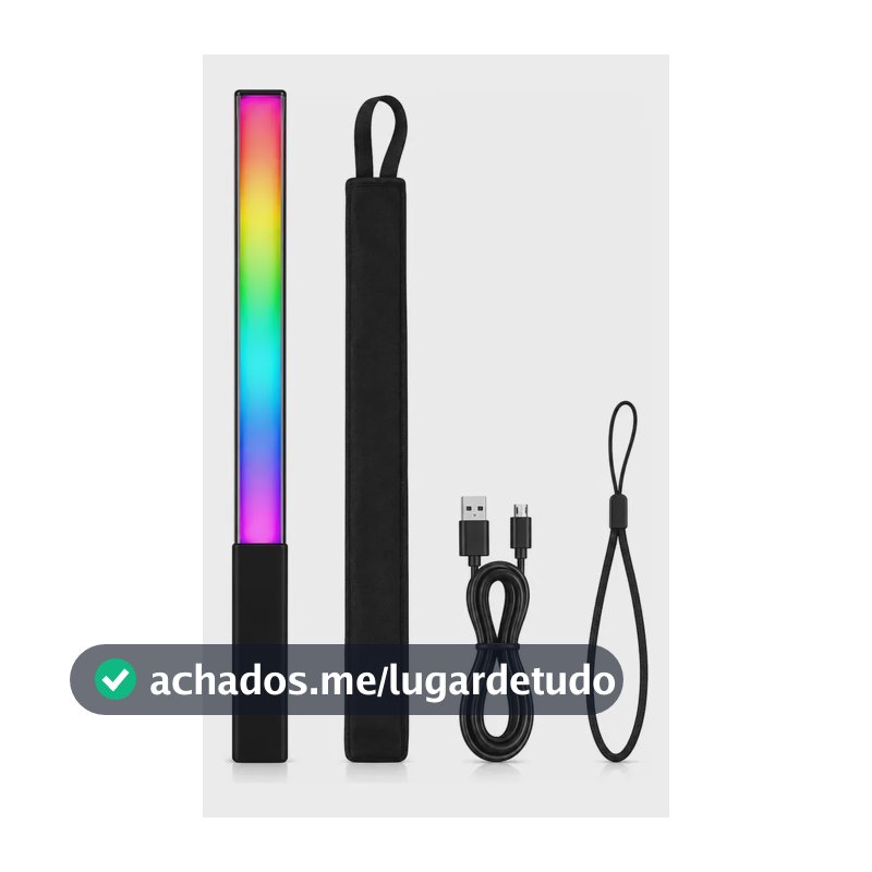 Bastão Luz Led Rgb Recarregável Efeitos Coloridos Fotografia Dc 5v Prateado Rgb