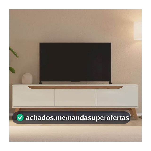 Rack Para Tv Até 75 Polegadas 180cm 2 Portas 1 Gaveta Off White / Cinamomo