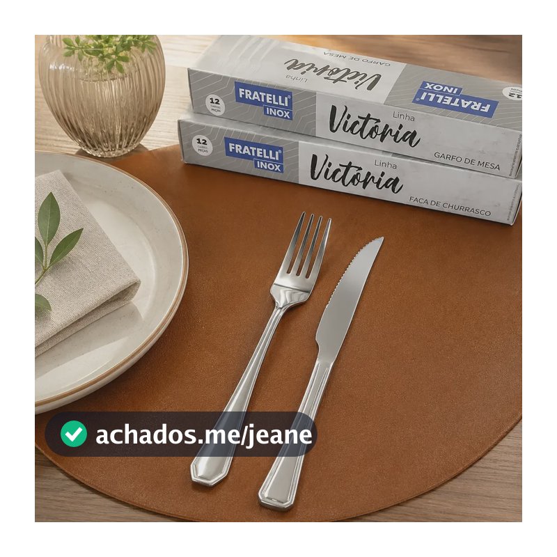 Kit 24 Talheres Inox Garfo E Faca P/ Restaurantes Buffet Bar Inox