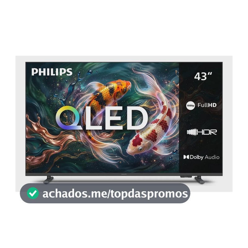 Smart TV Philips 43 polegadas QLED Full HD Wi-Fi HDR10 Dolby Áudio 43PGQ6921/78