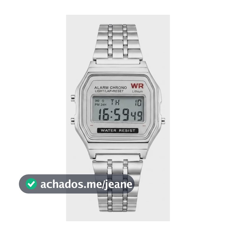 Relógio Digital Vintage Retrô Aço Inoxidável Unissex Prateado