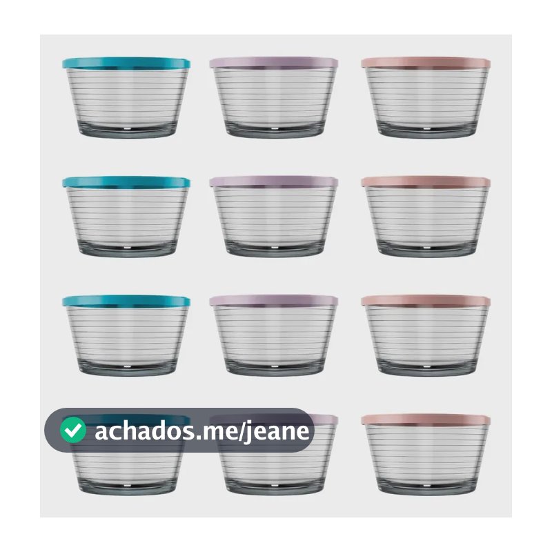 CONJUNTO 12 TIGELAS GINGA 670ML TAMPA SORTIDA