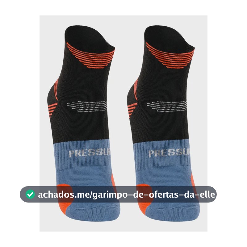 Kit 2 Pares Meia Lupo Running Compressão Fitness Esportiva Preto Geométrica 33 - 36 1