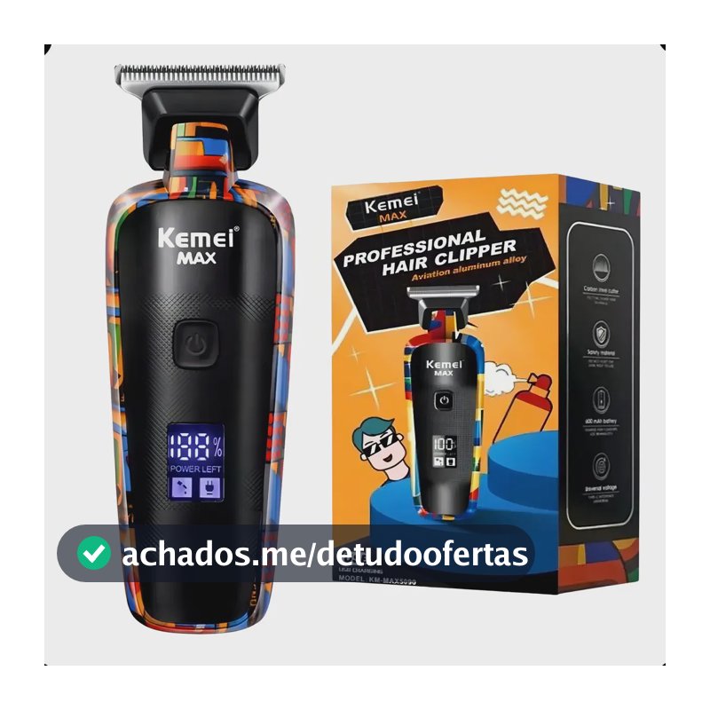 Máquina de Acabamento ITAN Kemei Max5090 Cortador de Cabelo Bivolt