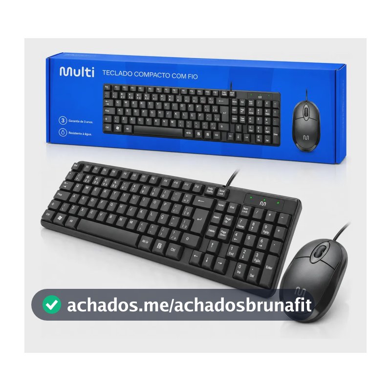 Kit Teclado E Mouse Com Fio Multilaser Conexão Usb Tc309