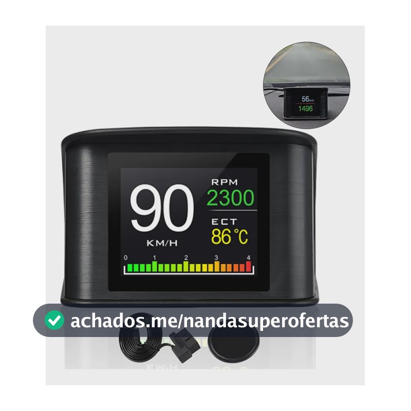 Scanner Obd2 P10 Hud Temperatura Da Água Do Motor