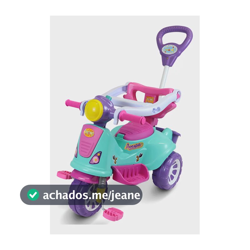 Triciclo Infantil Avespa Pink Maral Com Pedal Pink