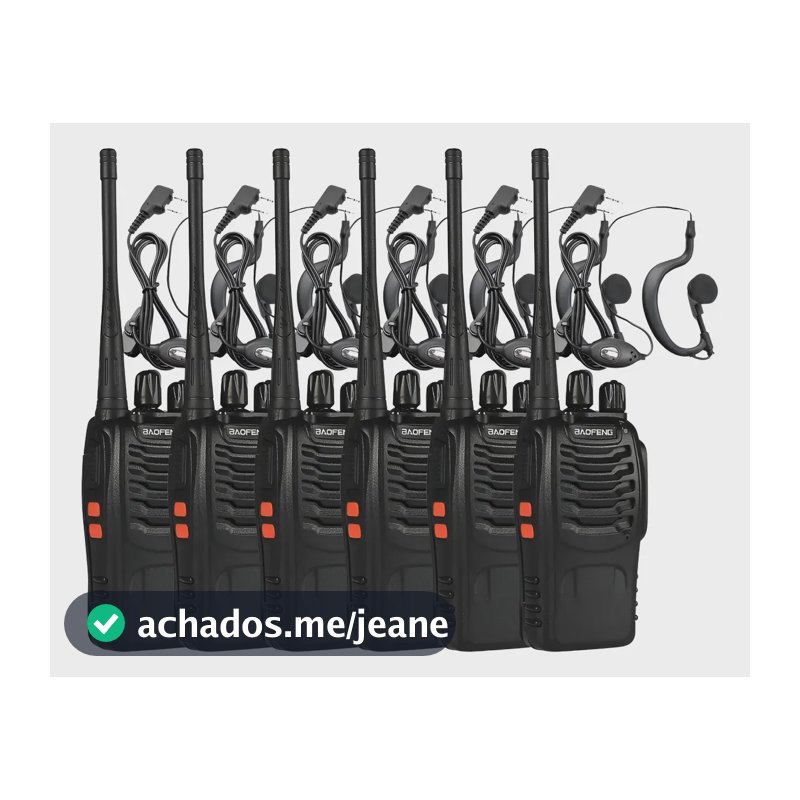 Kit 6 Radios Comunicador Baofeng 777s Profissional Ht Uhf  Preto 400-470mhz Bivolt