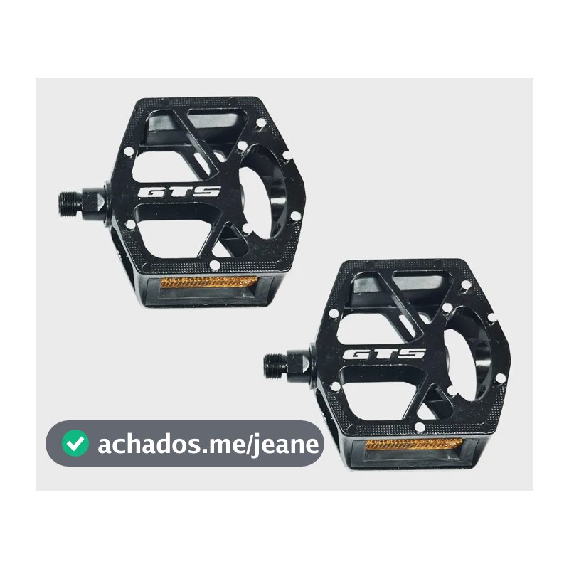 Pedal Gts Bicicleta Plataforma Alumínio Preto Rosca Fina 1/2