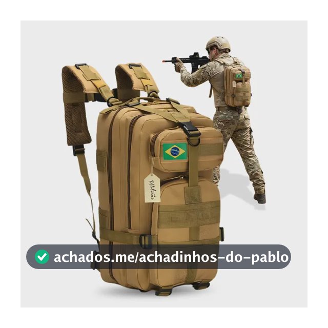 Mochila Tática Bolsa Militar Resistente 30 Litros Impermeável Super Reforçada Bandeira Brasil Brinde Utilizzei