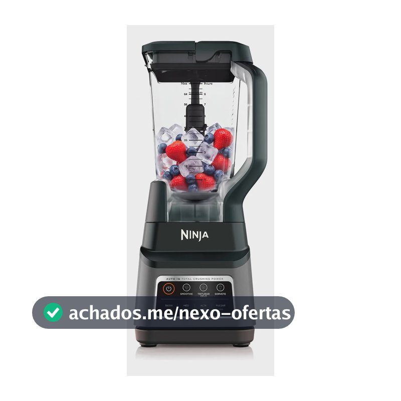 Liquidificador Ninja Standalone 3 Lâminas Potentes Maior Trituração Jarra de 2,1 Litros Fácil de Limpar 1.200W 110V