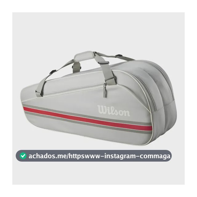 Bolsa de raquete de tênis Wilson Team 6 unidades cinza e vermelha