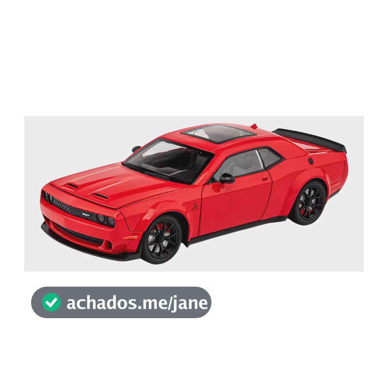Miniatura Dodge Challenger Hellcat Srt 1:24 Che Zhi Vermelho