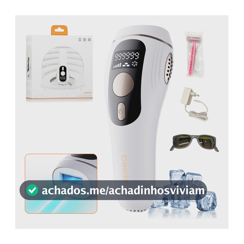 Depilador Luz Pulsada Intensa (IPL) Basike Sensacao Gelo Indolor Depilacao Definitiva 999999 Disparos 9 Niveis Rosto Corpo aparelho depilacao feminino depilação a laser laser depilacao depilacao intim