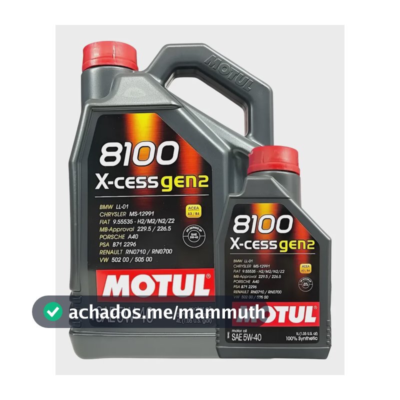 Óleo Motor Motul 8100 X-cess Gen2 5w40 Sintético 5 Litros