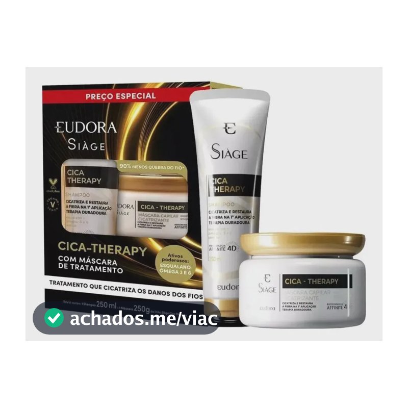 Kit Eudora Siage Cica-Therapy Shampoo 250ml + Máscara 250g