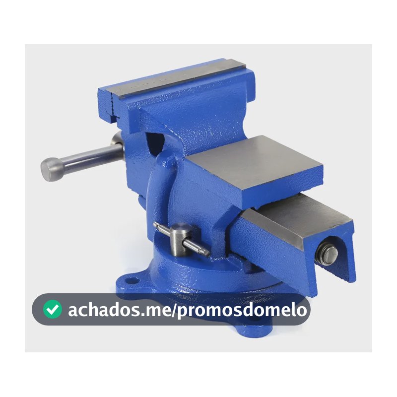 Morsa Torno De Bancada N°5 Rotação 360 Bigorna Suporte Firme Azul