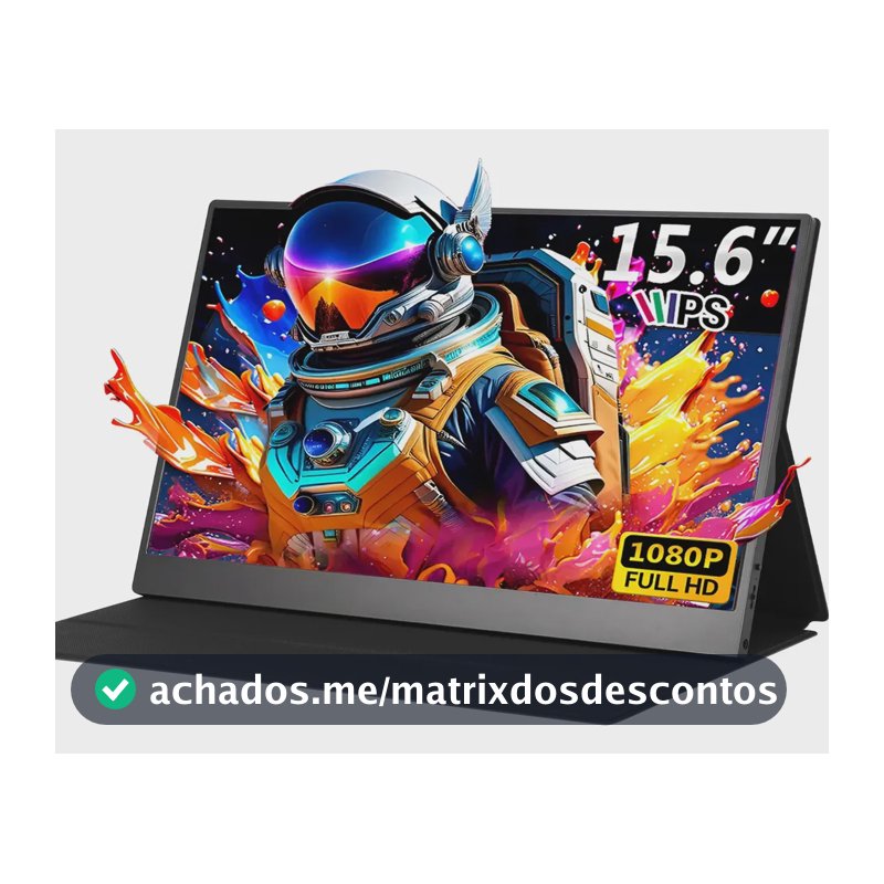 Monitor Gamer Portátil 15.6 1080p Fhd Ips Com Hdmi Usb Preto 127/220v