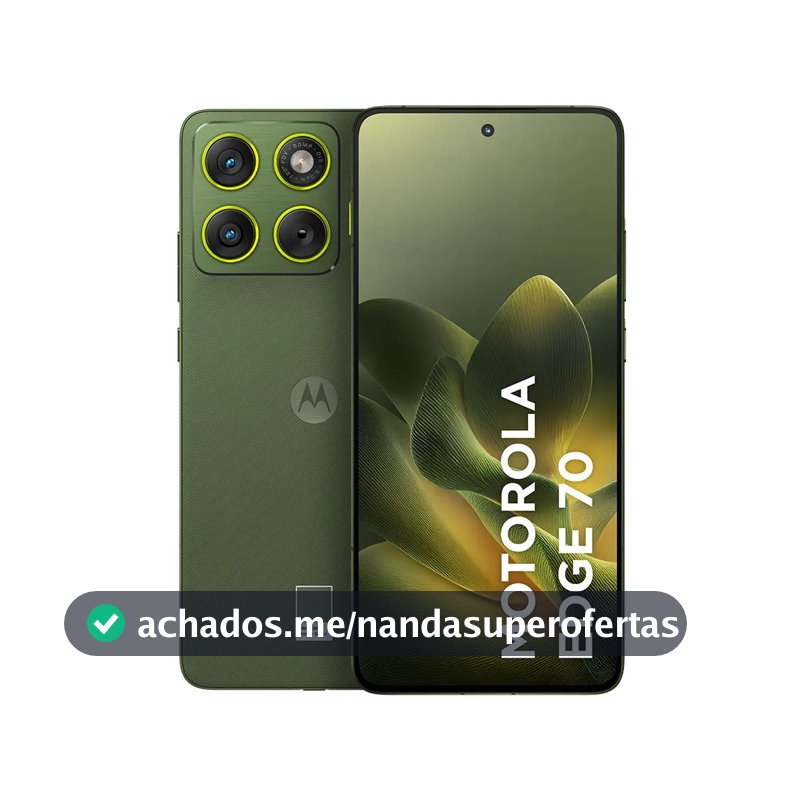 Smartphone Motorola Edge 70 5g - 256gb 8gb Ram + 16gb Ram Boost, Ultrafino, 3 Cameras 50mp, Tela 1.5k Extreme Amoled 120hz - Verde-escuro