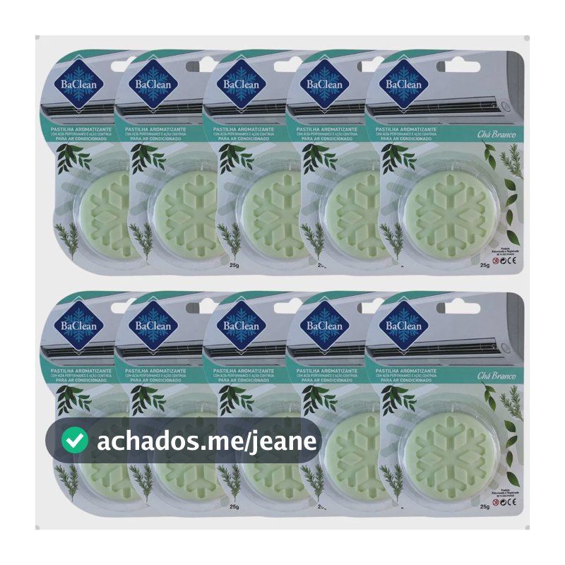 Kit 10 Pastilhas Aromatizantes Ar Condicionado Chá Branco