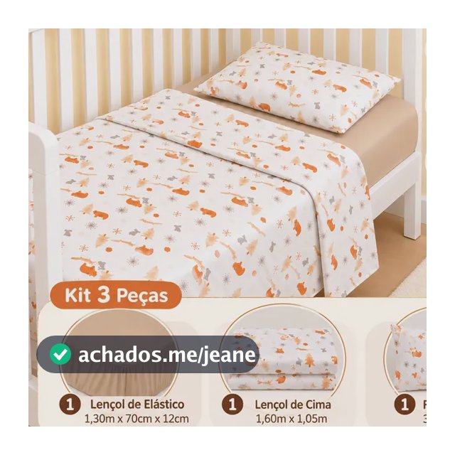 Jogo De Lençol  Berço Americano Mini Cama 3 Peças Algodão