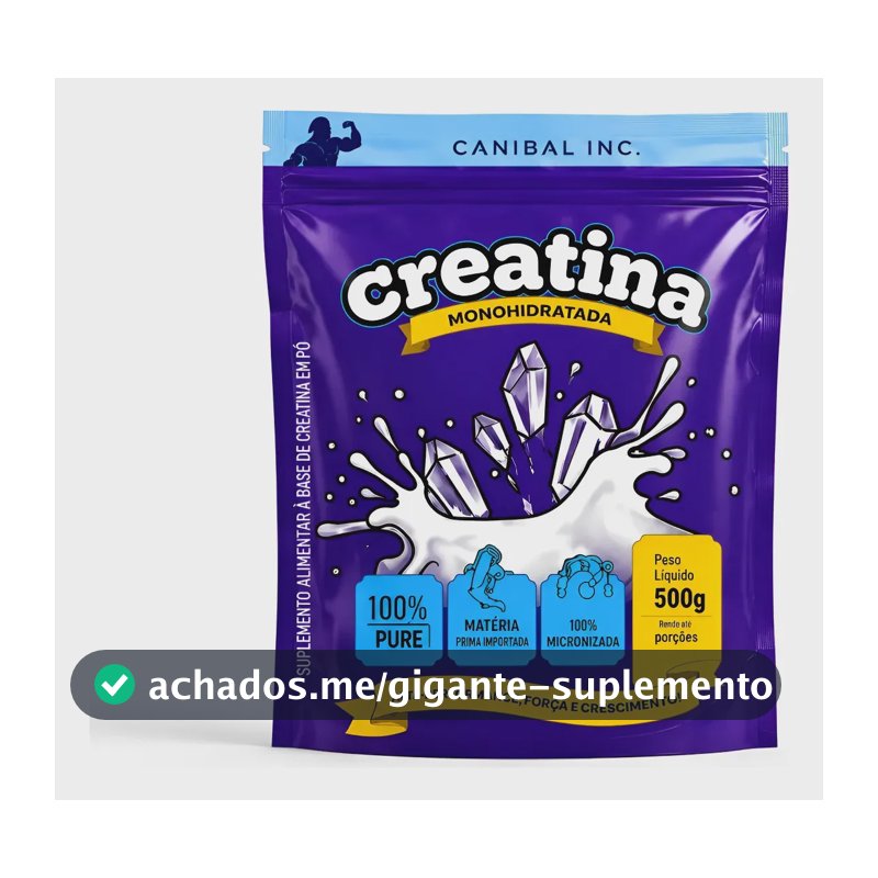 Creatina 500g Monohidratada 100% Pura Micronizada Canibal Inc