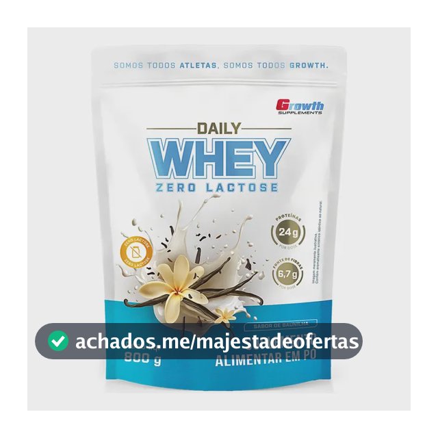 Daily Whey Protein Zero Lactose 800g Growth Supplements Baunilha