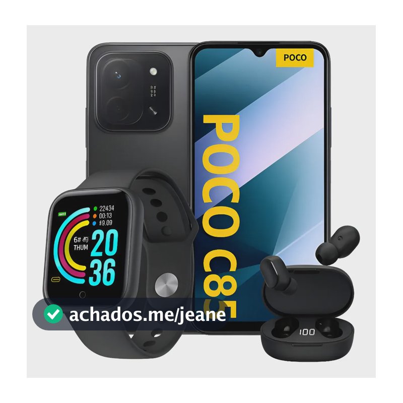 Smartphone Xiaomi Poco C85 256gb 2chip  +brinde-fone-relógio Preto