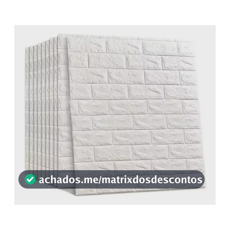 Kit 10 Placas Adesiva 3d Tijolinho Revestimento Parede 70x38 Branco