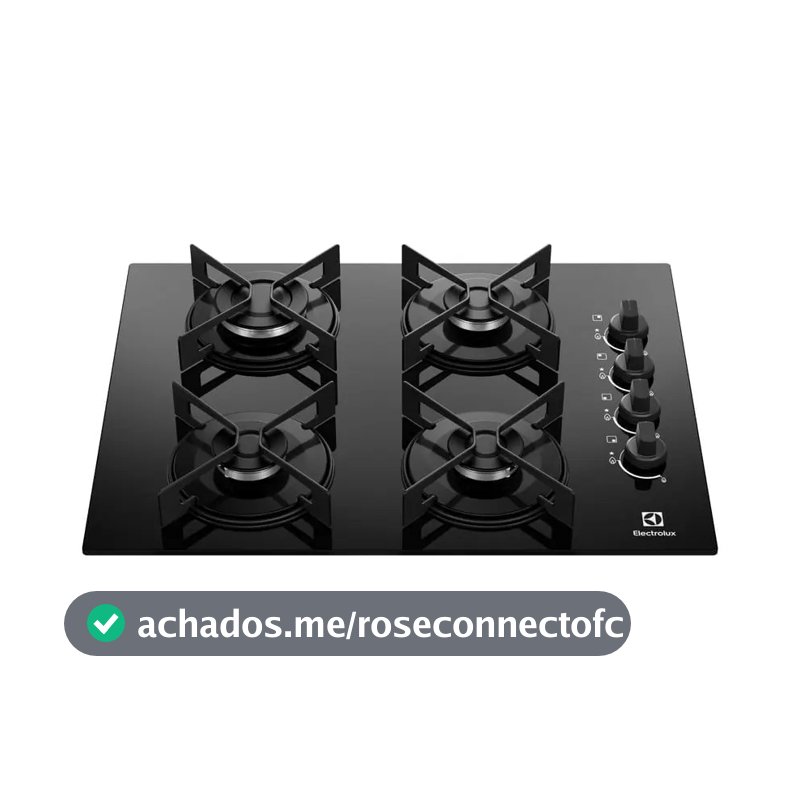 Cooktop 4 Bocas a Gás Electrolux Mesa de Vidro Efficient Grade de Aço Fosco (KE4GR) Bivolt