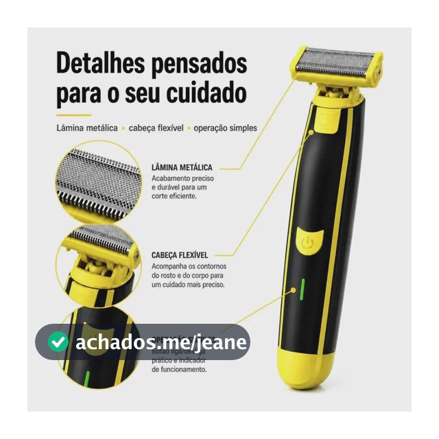 Barbeador E Aparador Elétrico Com Pente S Fio E Prova D'agua Preto 127/220v