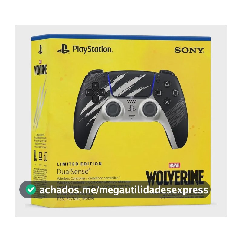 Controle sem fio DualSense - Edição Limitada Wolverine - Adamantium