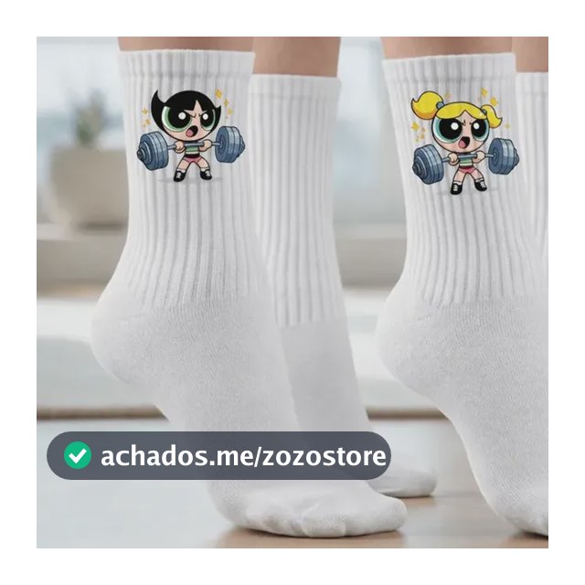 Kit 3 Pares Academia Treino Meninas Super Poderosas Maromba Branco Meninas Superpoderosas Un