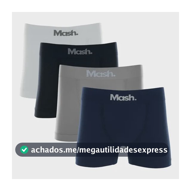 Kit 4 Cuecas Boxer Mash Poliamida Sem Costura Box Original
