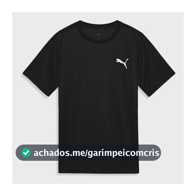 Camiseta Ess Small Puma Logo Poly Tee Masculina Puma Preto M