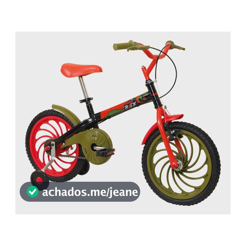 Bicicleta Infantil Caloi Power Rex Aro 16 Preto E Vermelho