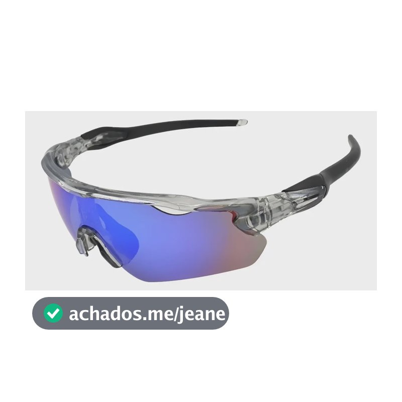 Óculos Esportivo Baixa Pace Ciclismo Bike Corrida Proteçãouv Lente Cinza Cristal Espelhado