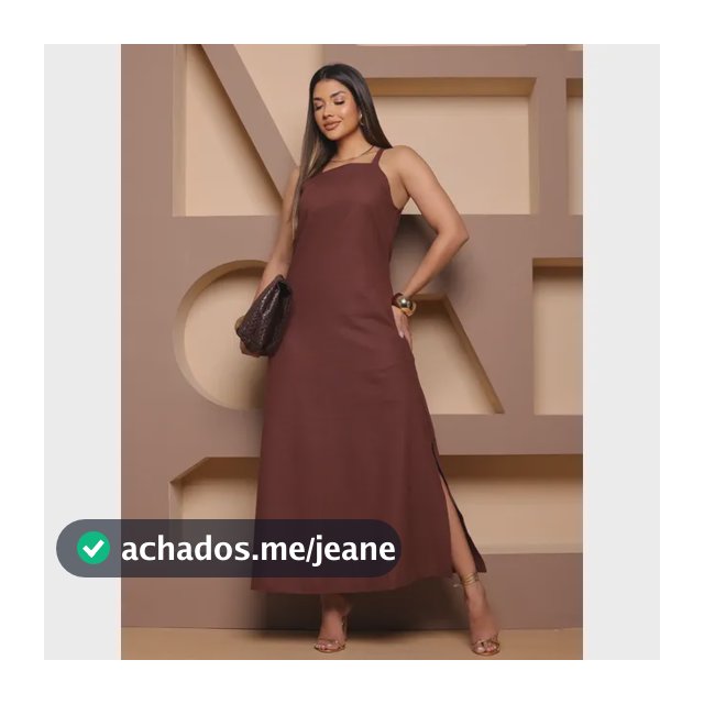Vestido Longo De Linho Fenda Lateral Festa Alça Regulável