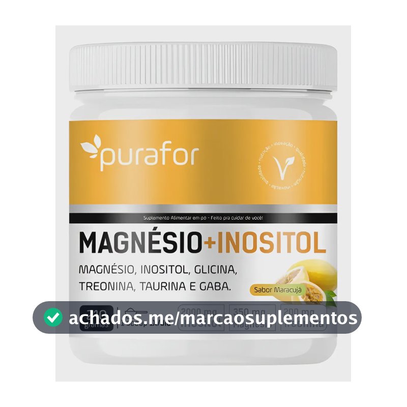 Magnesio Inositol Em Po Glicina Taurina Treonina Gaba 210g Sabor Maracuja