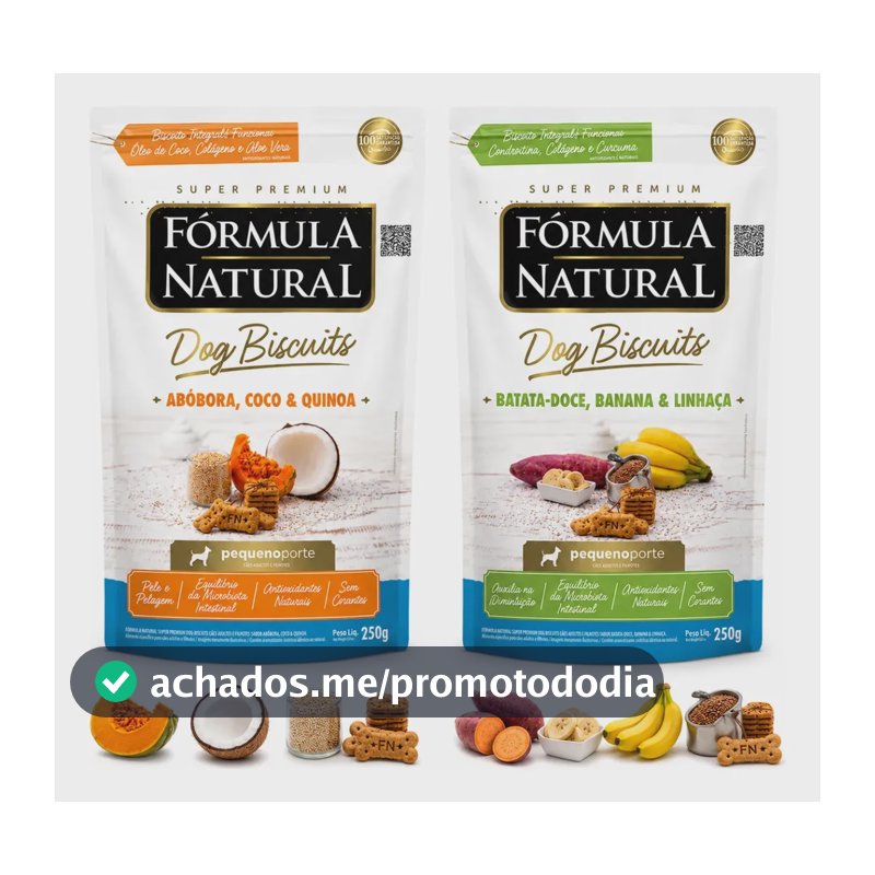 Kit 2 Fórmula Natural Dog Biscuit Batata E Abóbora 250g