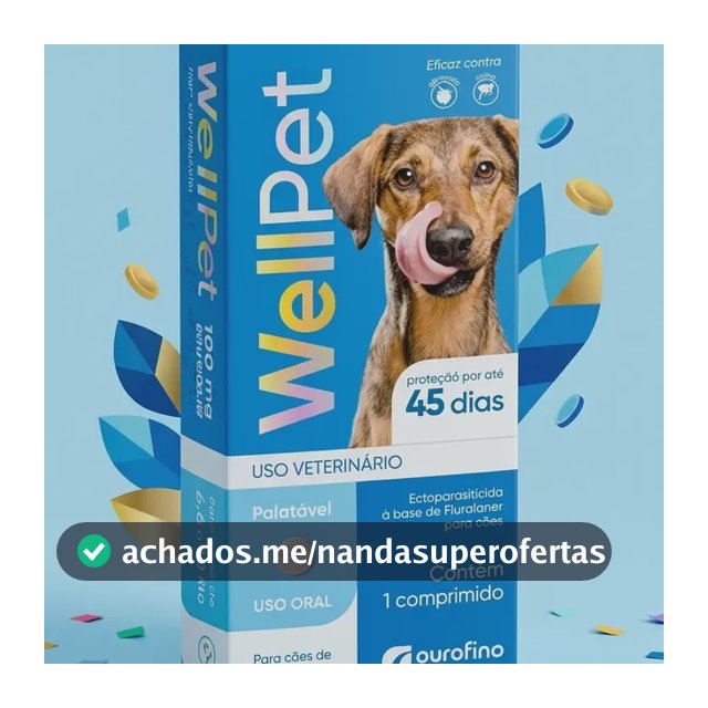 Antipulgas Carrapatos Ourofino Wellpet Cães 4.6-10kg Azul-celeste