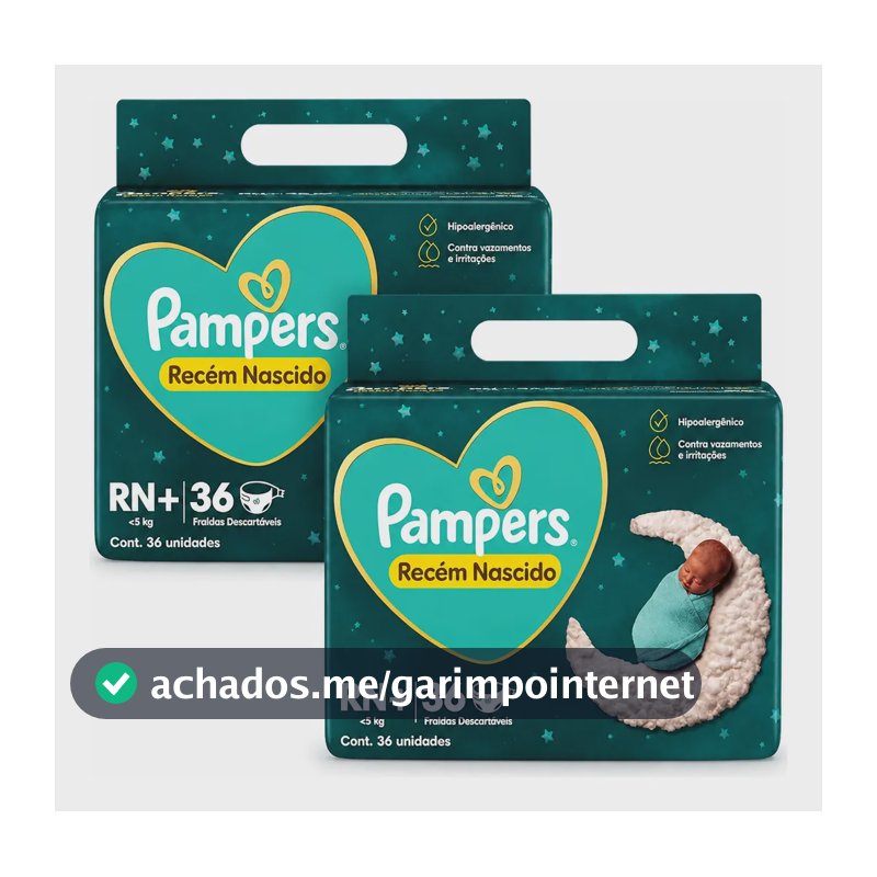 Fralda Descartável Pampers Primeiros Dias Rn+ 72 Unidades Recém-nascido (rn)